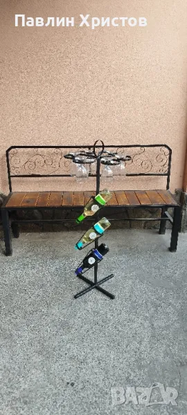 Стойка за вино-стойка за чаши от ковано желязо-заведение, механа, дома , снимка 1