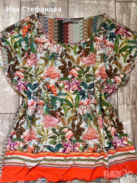 Уникална блуза тропик розаво фламинго 2XL , снимка 1