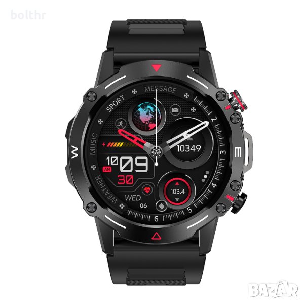 Смарт Часовник Lemfo HK87, Amoled Дисплей, Черен, снимка 1