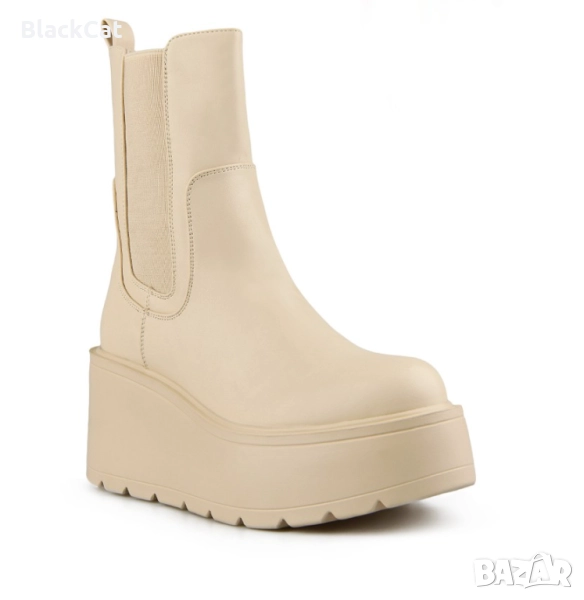 Дамски Боти На Платформа, снимка 1