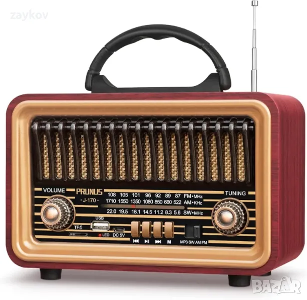 PRUNUS J-170 Bluetooth радио Retro AM/FM/SW, малко радио Nostalgia, снимка 1