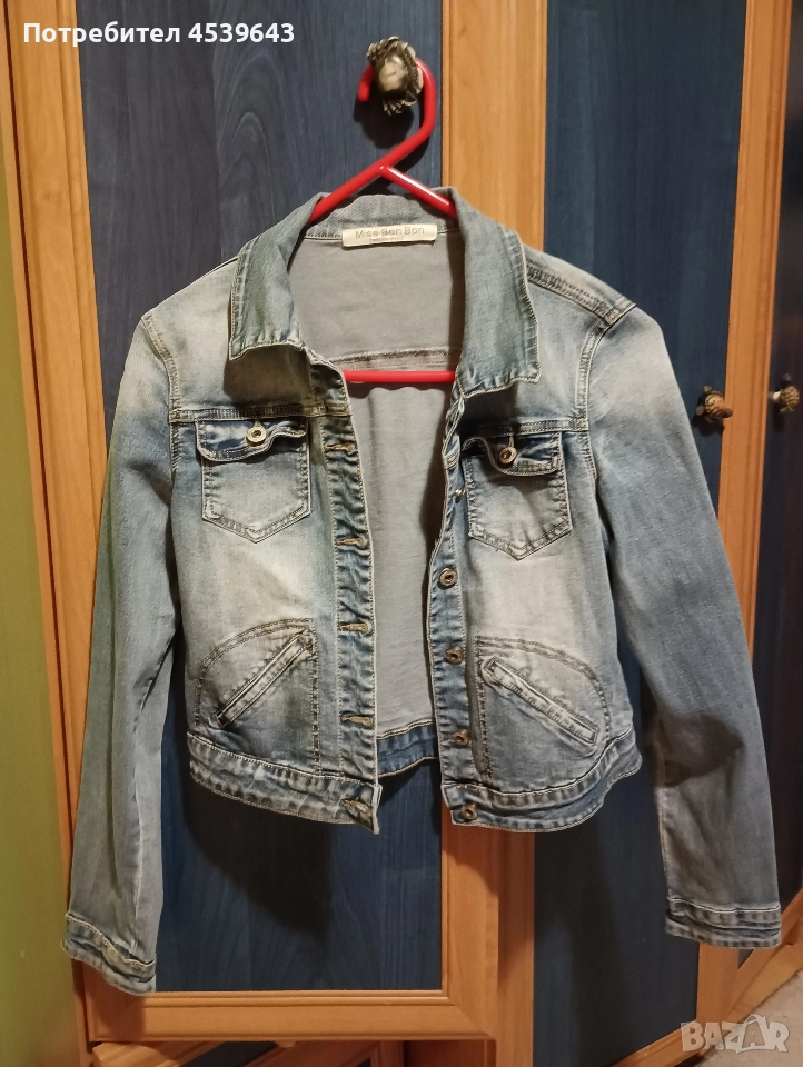 Дамско дънково яке размер S, снимка 1