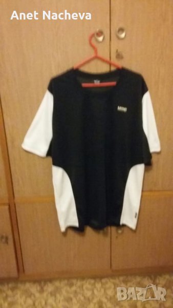 Тениска мъжка, черно-бяла по ръкави , снимка 1