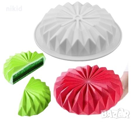 3D резени ръбове кексова силиконова форма молд силиконов за кекс десерт сладкиш пай , снимка 1
