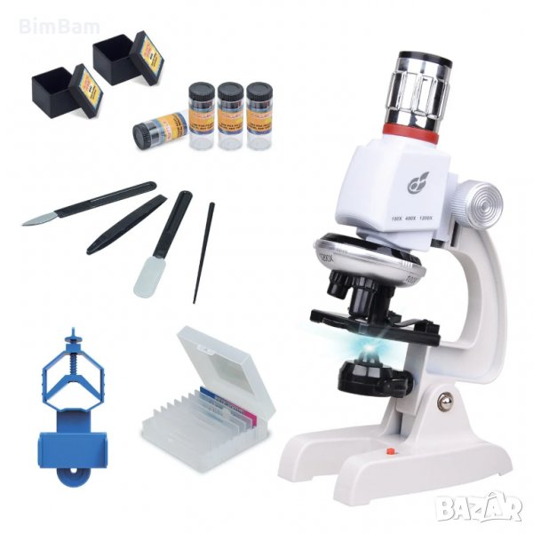 Микроскоп в куфар - сила на увеличение 100Х - 400Х - 1200Х, снимка 1