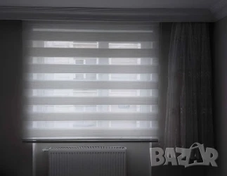 Щори ECD  Ролетни, Текстилни, Двойни, Без пробиване, Включен монтажен материал, Бял,Сив ,Бежов, снимка 1