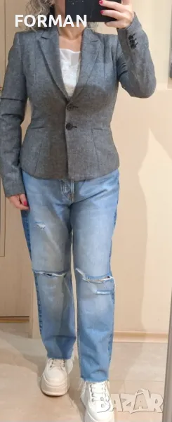 Сиво сако от вълна и вискоза, снимка 1