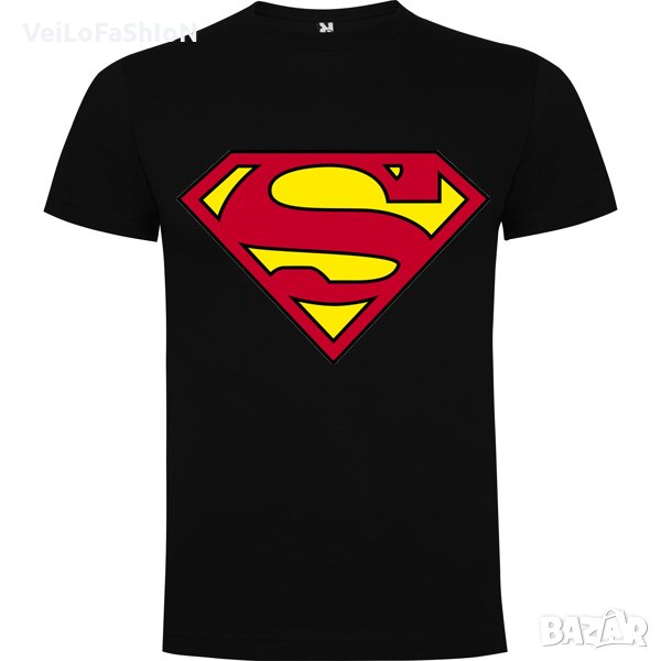 Нова мъжка тениска Супермен (SuperMan) в черен цвят, снимка 1