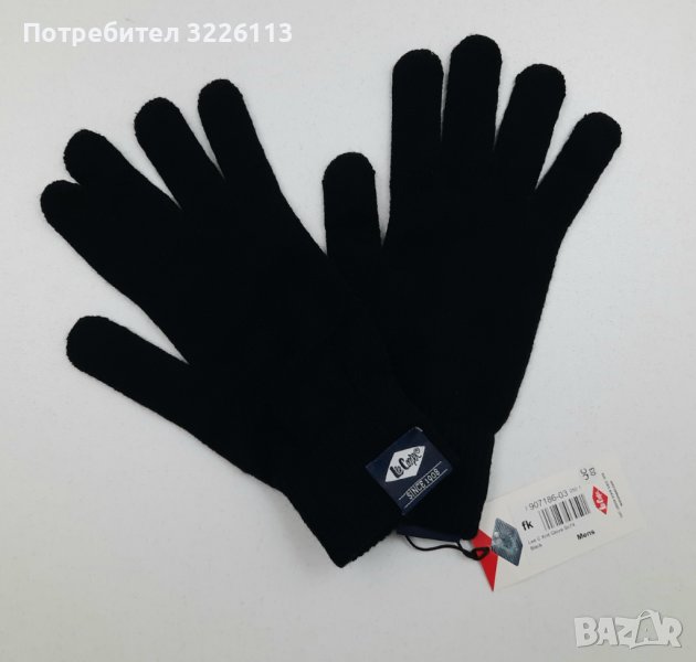 Мъжки зимни ръкавици Lee Cooper Knit, черен, един размер., снимка 1