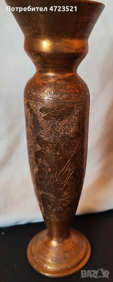 Медта ваза ръчна гравирана съд историята на Снежната и седемте джуджета , снимка 1