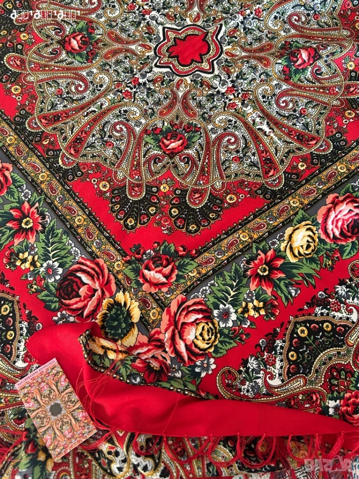 Голям руски вълнен шал НОВ с ЕТикет , снимка 1