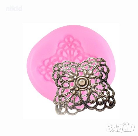 ОР65 Орнамент мрежесто цвете силиконов молд форма за декорация торта фондан шоколад и др, снимка 1