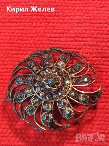 СТАРИННА ФИЛИГРАННА СКЪПОЦЕННА СРЕБЪРНА БРОШКА УНИКАТ ЛАКИРАНО СРЕБРО ВИСОКА ПРОБА с МАРКАЗИТ 43247, снимка 15 - Антикварни и старинни предмети - 48467993