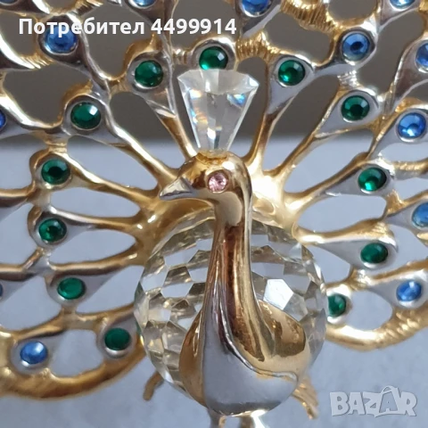 Паун от кристално стъкло, снимка 5 - Колекции - 51315575