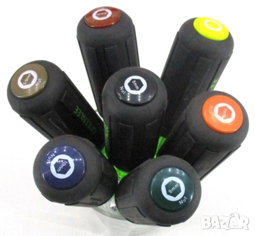 Оригинал GREENLEE К-т Американски ОТВЕРТКИ 5-5,5-6-7-8-9-10 мм Отвертка Глух КЛЮЧ Вложки USA БАРТЕР, снимка 5 - Отвертки - 52973758