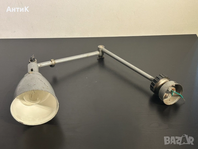 Соц Индустриална Сгъваема Лампа Винтидж, снимка 3 - Антикварни и старинни предмети - 52469882