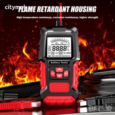 Тестер за диагностика на акумулатори, 12V/24V, LCD дисплей, за мотори, автомобили, камиони, снимка 2 - Аксесоари и консумативи - 49318541