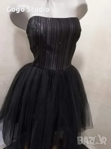 черна рокля с тюл, снимка 1