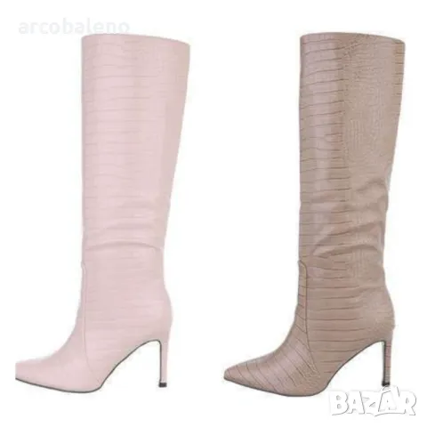 Дамски ботуши на висок ток, 2цвята 