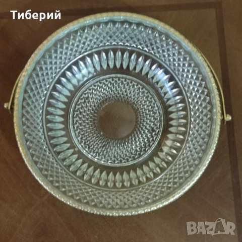 Кристална фруктиера/бонбониера , снимка 5 - Антикварни и старинни предмети - 52015257