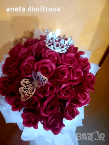 Ръчно изработени букети , снимка 3 - Изкуствени цветя - 53144666