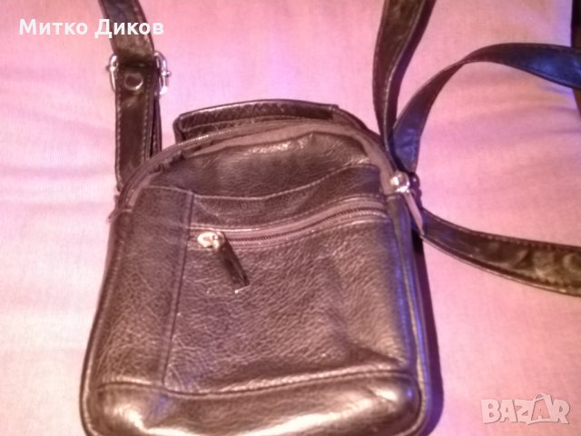 Чанта за през рамо и ръка -за колан -естествена кожа малка 165х125мм, снимка 3 - Чанти - 27647847