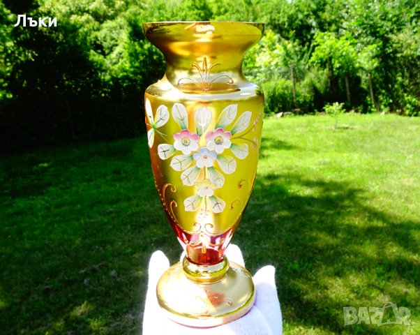 Bohemia кристална ваза,злато. , снимка 13 - Вази - 33145692