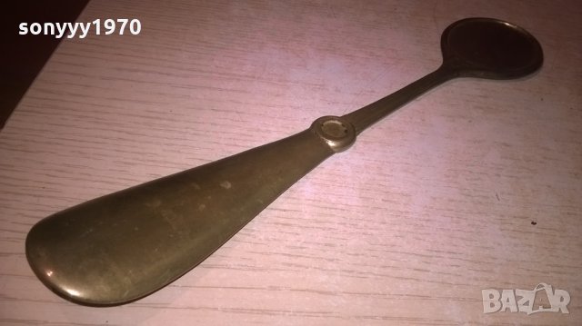 ретро обувалка-мед/месинг-внос швеицария-27х5см, снимка 14 - Колекции - 27099207