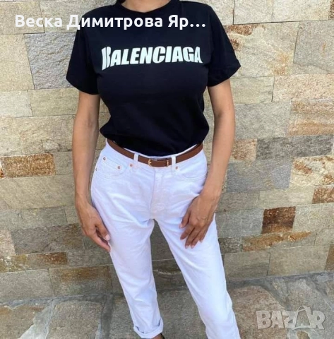 Дамски тениски Памук Права кройка, снимка 17 - Тениски - 52628174