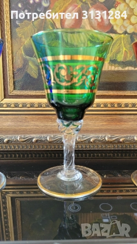 Антикварни цветни чаши Murano Италия, снимка 3 - Антикварни и старинни предмети - 51803894