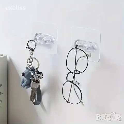 Прозрачни закачалки за стена 5бр., снимка 3 - Закачалки - 49348019