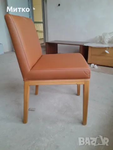 Дъбов стол с тапицерия естествена кожа, снимка 2 - Столове - 48994616