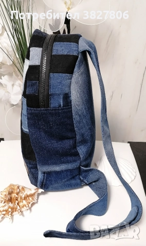 Ръчно изработена дънкова раница, снимка 5 - Раници - 51583911