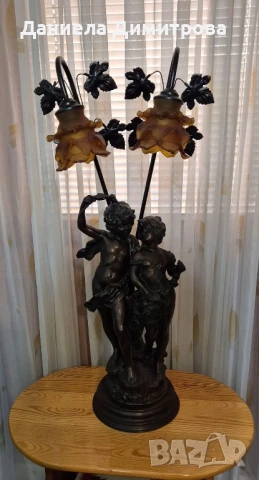 Разкошна и масивна нощна лампа в стил Арт деко, снимка 3 - Други - 50764300