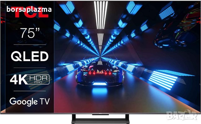 TCL QLED 75C745, 75" (189 см), Smart Google TV, 4K Ultra HD, 100 Hz, Клас G