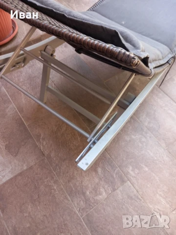 Алуминиев Ратанов шезлонг , снимка 3 - Градински мебели, декорация  - 51315672