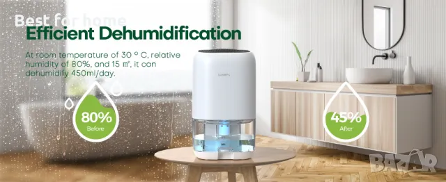 Влагоабсурбатор / Изсушител CONOPU 1000 мл с LED , снимка 17 - Овлажнители и пречистватели за въздух - 48280777