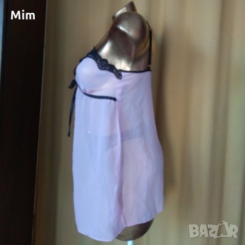 Livera M комплект сладко розово с черна дантела и черни полупрашки, снимка 8 - Корсети, бюстиета, топове - 28755810