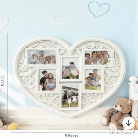 Рамка за снимки сърце - любимите снимки на едно място , снимка 2 - Декорация за дома - 52714329