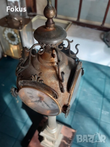 Уникален много рядък немски пиедестален часовник КВ, снимка 5 - Антикварни и старинни предмети - 53279514