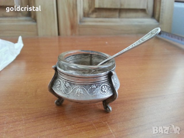 Руски посребрен съд за хайвер , снимка 4 - Антикварни и старинни предмети - 36982354