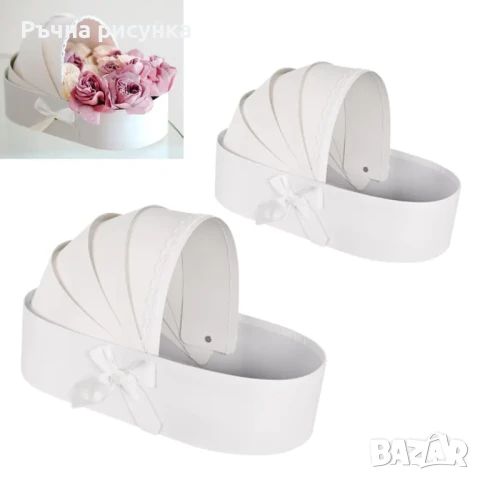 Подаръчна кутия "Бебешко кошче" /2 в 1/ -ДВЕ кошчета, 28 лв, снимка 3 - Декорация за дома - 47083242