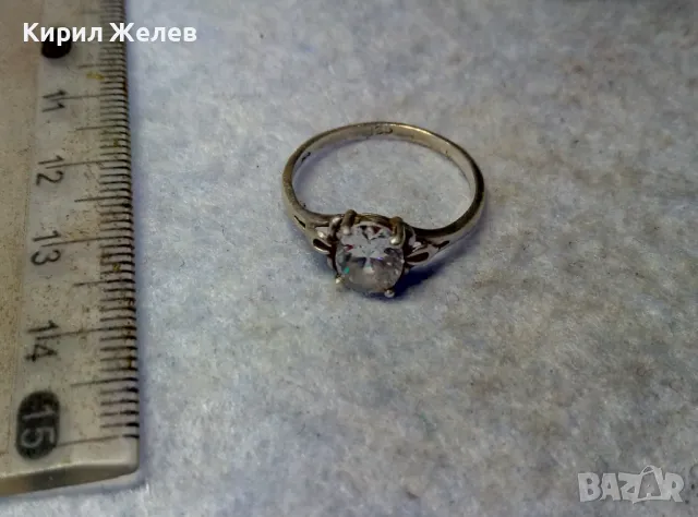 СКЪПОЦЕНЕН СРЕБЪРЕН ПРЪСТЕН СРЕБРО 925 с ЮВЕЛИРНО ФАСЕТИРАН БЛЕСТЯЩ ЦИРКОН 48961, снимка 4 - Пръстени - 49757507
