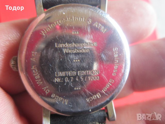 Уникален арт часовник Виестбаден уникат кварц, снимка 2 - Мъжки - 28335040