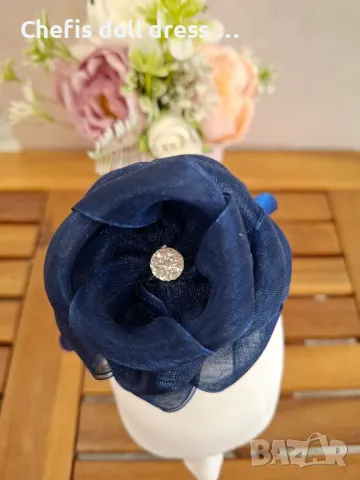 Диадема с обемно цвете от органза, снимка 14 - Аксесоари за коса - 49938448