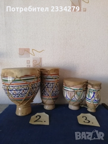 Стари ударни инструменти, ТАРАМБУКИ, ДАЙРЕТА, ръчно изработени в различни държави. , снимка 4 - Ударни инструменти - 52094233