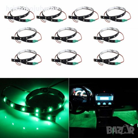 LED лента на 12 V водоустойчива 15 диода зелена светлина, снимка 3 - Аксесоари и консумативи - 27514698