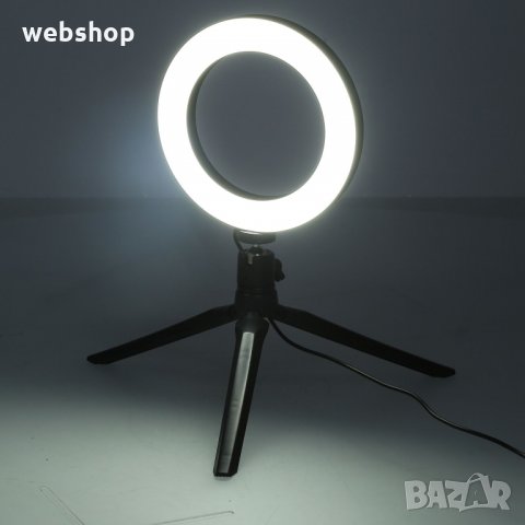 USB Ринг лампа със статив Мини / 16см / 48 LED диода, снимка 1