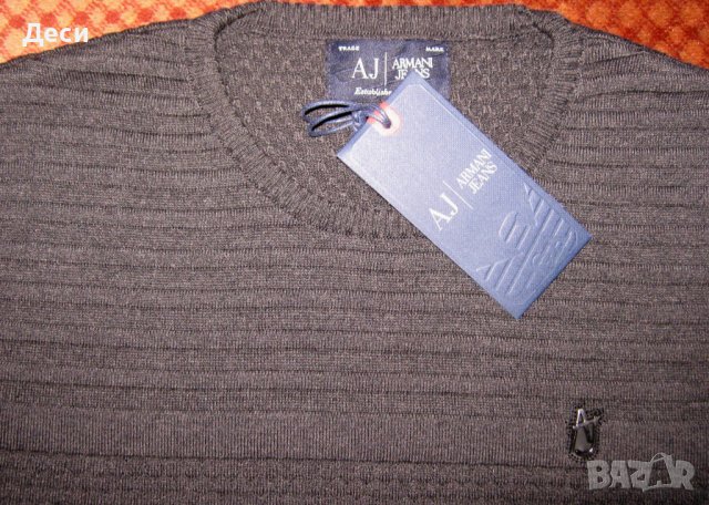 Armani Jeans мъжки пуловер черен размер S и ХХL нов с етикет, снимка 8 - Пуловери - 38581904