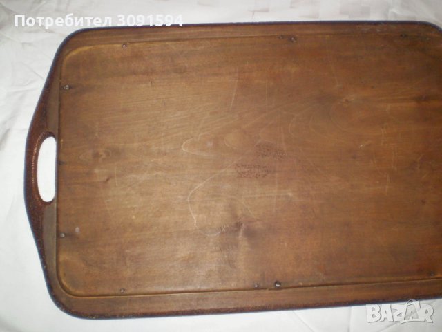 19 ти век ръчно изработен дървен поднос с дръжки пирография, снимка 6 - Антикварни и старинни предмети - 44002421